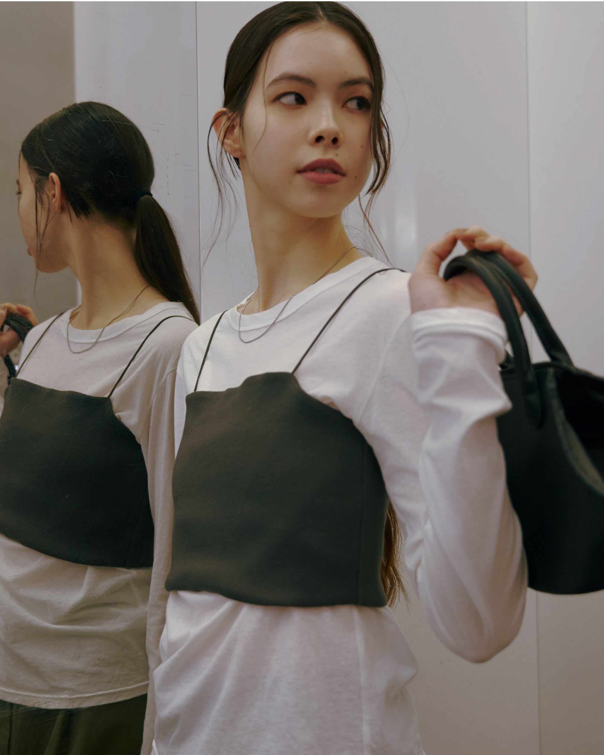 SHEER  TOPS+RIB BUSTIER
