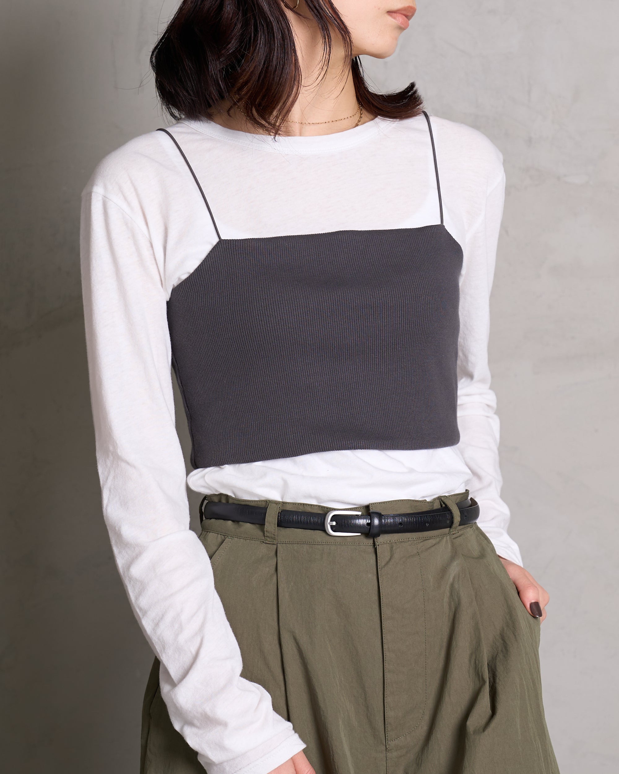 SHEER  TOPS+RIB BUSTIER