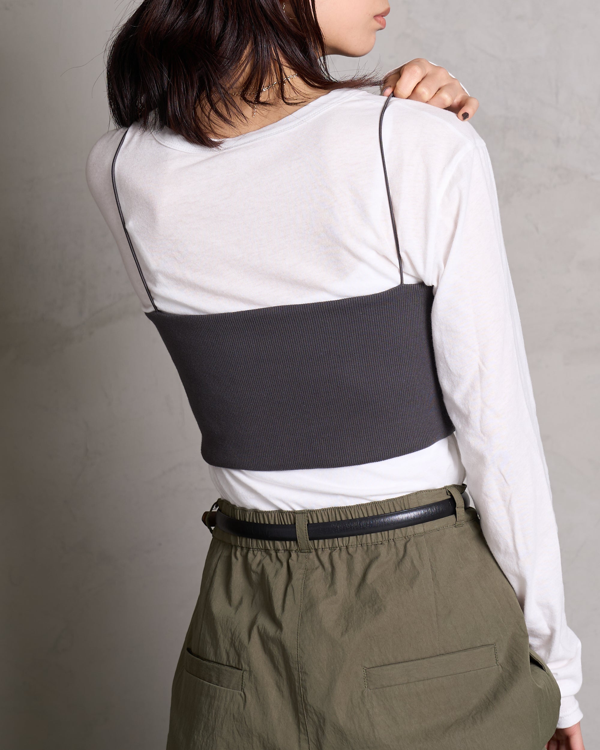 SHEER  TOPS+RIB BUSTIER